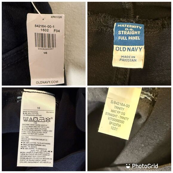 New Old Navy Maternity Full-Panel OG Straight Black Stretch Jeans Women’s 16 - Picture 8 of 8